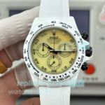 Swiss Replica Rolex Daytona Yellow Dial White Rubber Strap Limited Watch 40mm 